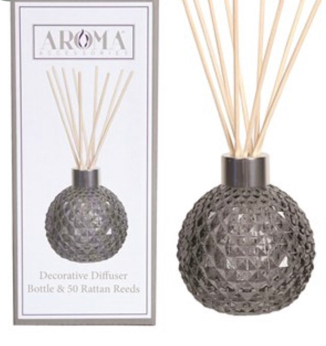 Grey Lustre Glass Reed Diffuser & 50 Reeds